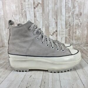 Converse Run Star Hike Grey Suede Platform High Top Sneakers 172499C Womens 9.5